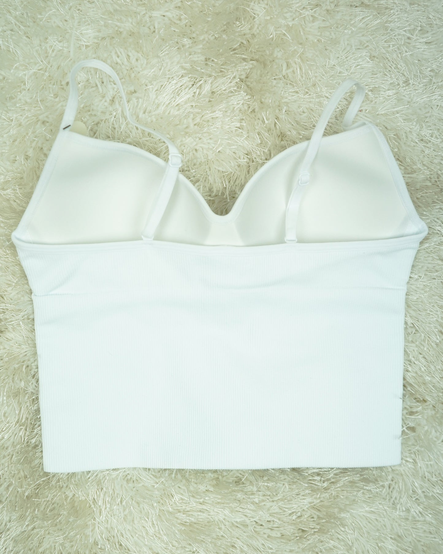 Built-In Bra Striped Spaghetti Strap Crop Top