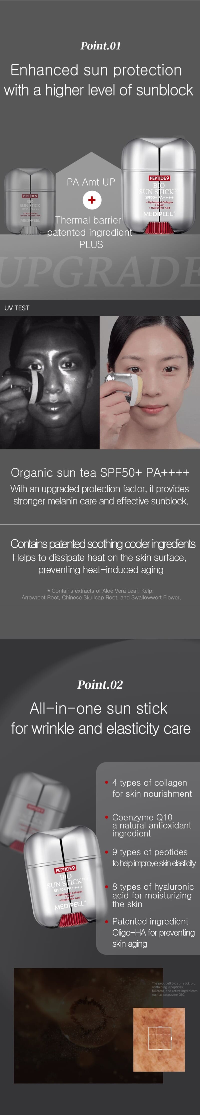 100% AUTHENTIC MADE IN KOREA MEDI-PEEL Peptide9 Sunscreen Stick SPF 50 - 0.7oz