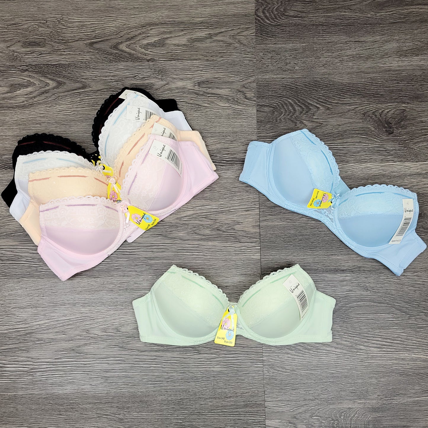 6 Pack Sexy Soft Lace Comfort Underwire Bra Lingerie Underwear 32B - 38B