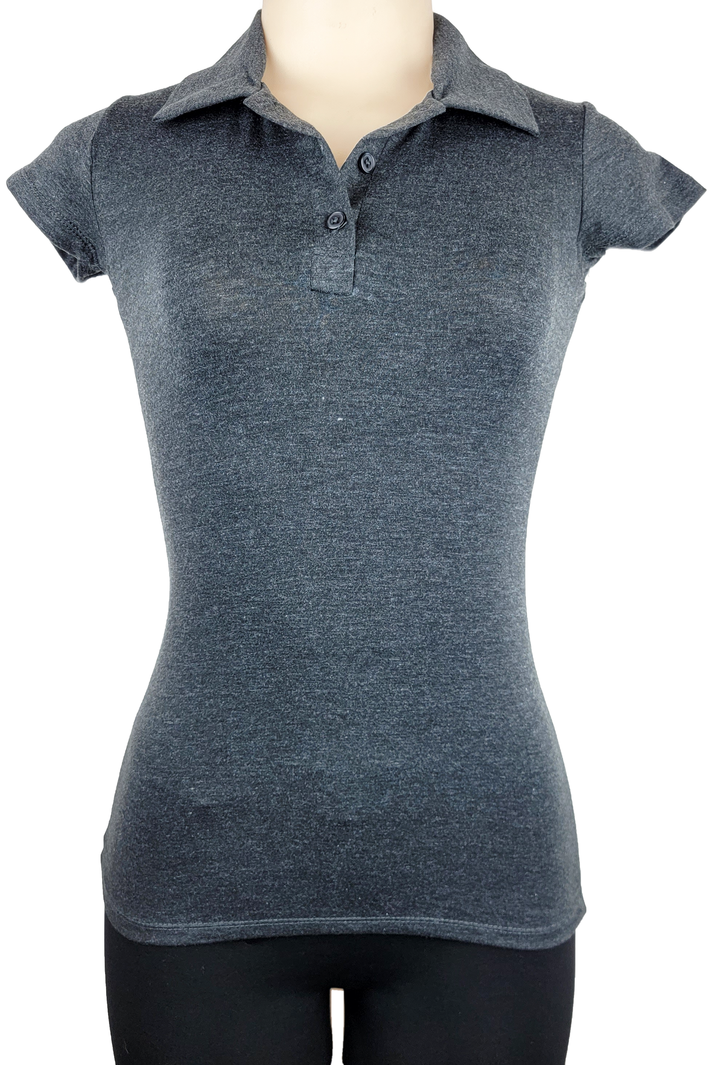 Rosia Women's Short Sleeve Cotton Polo Shirt w/ Stretch Solid Color SMALL ONLY