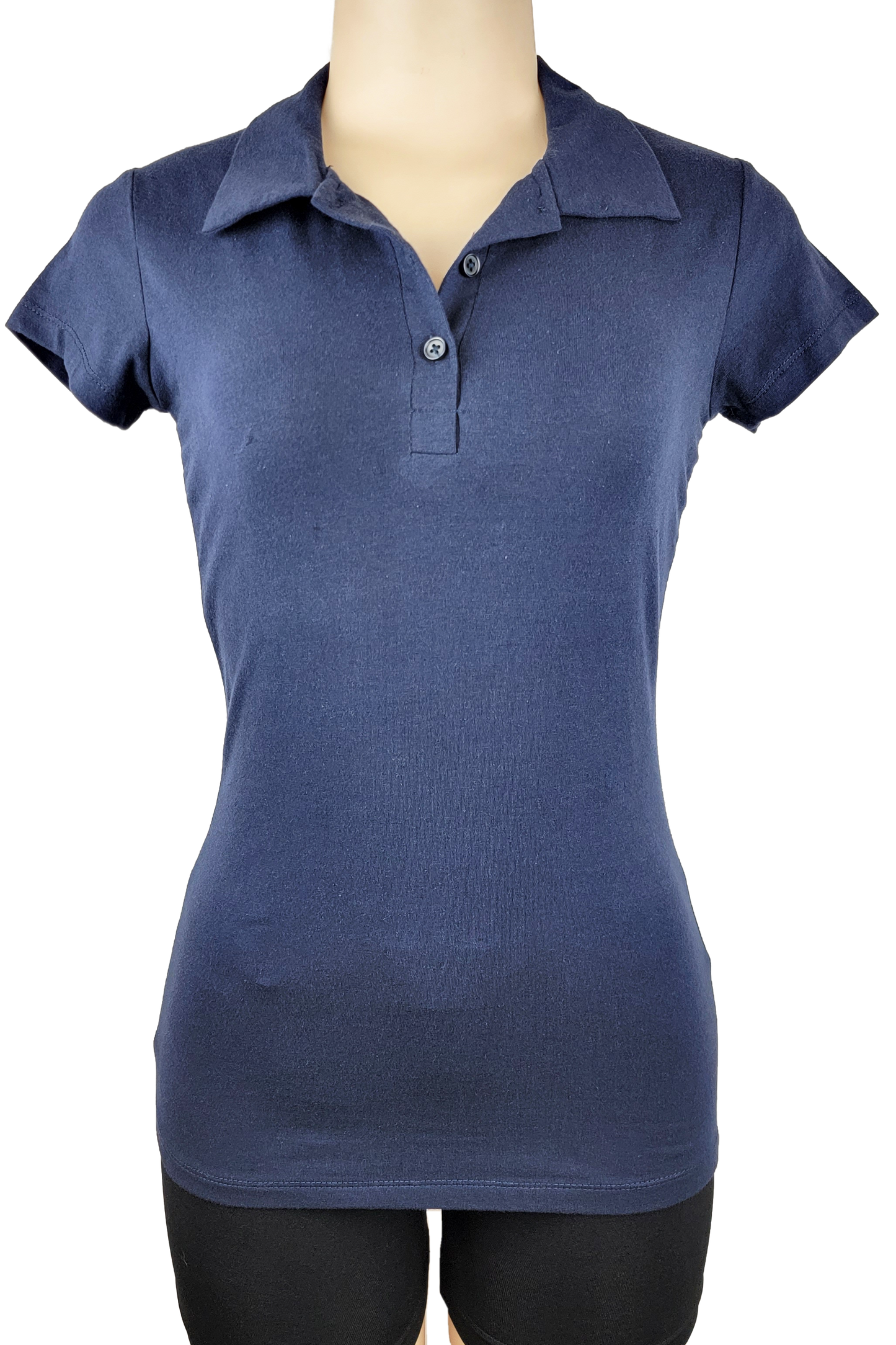Rosia Women's Short Sleeve Cotton Polo Shirt w/ Stretch Solid Color SMALL ONLY
