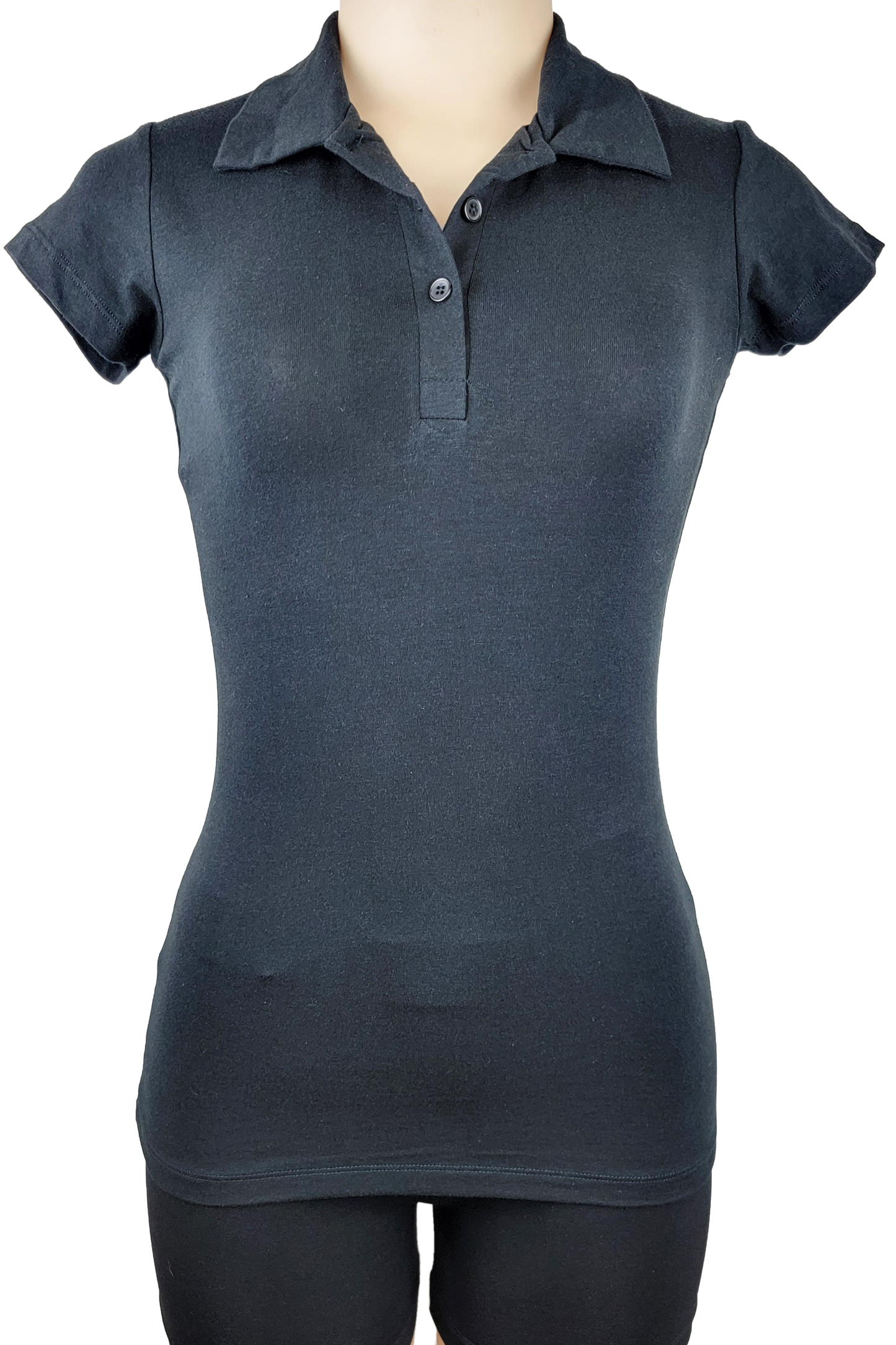 Rosia Women's Short Sleeve Cotton Polo Shirt w/ Stretch Solid Color SMALL ONLY