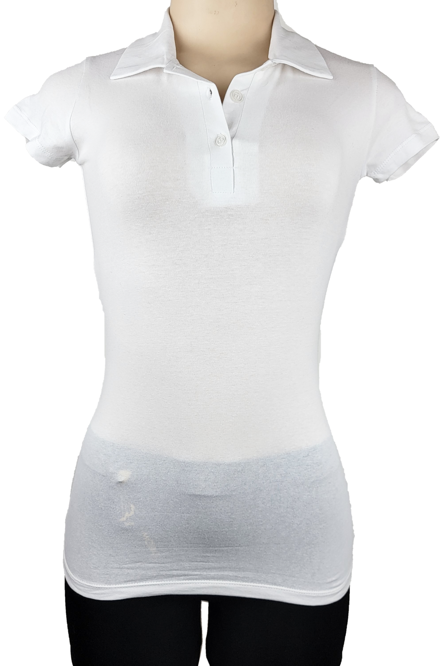 Rosia Women's Short Sleeve Cotton Polo Shirt w/ Stretch Solid Color SMALL ONLY