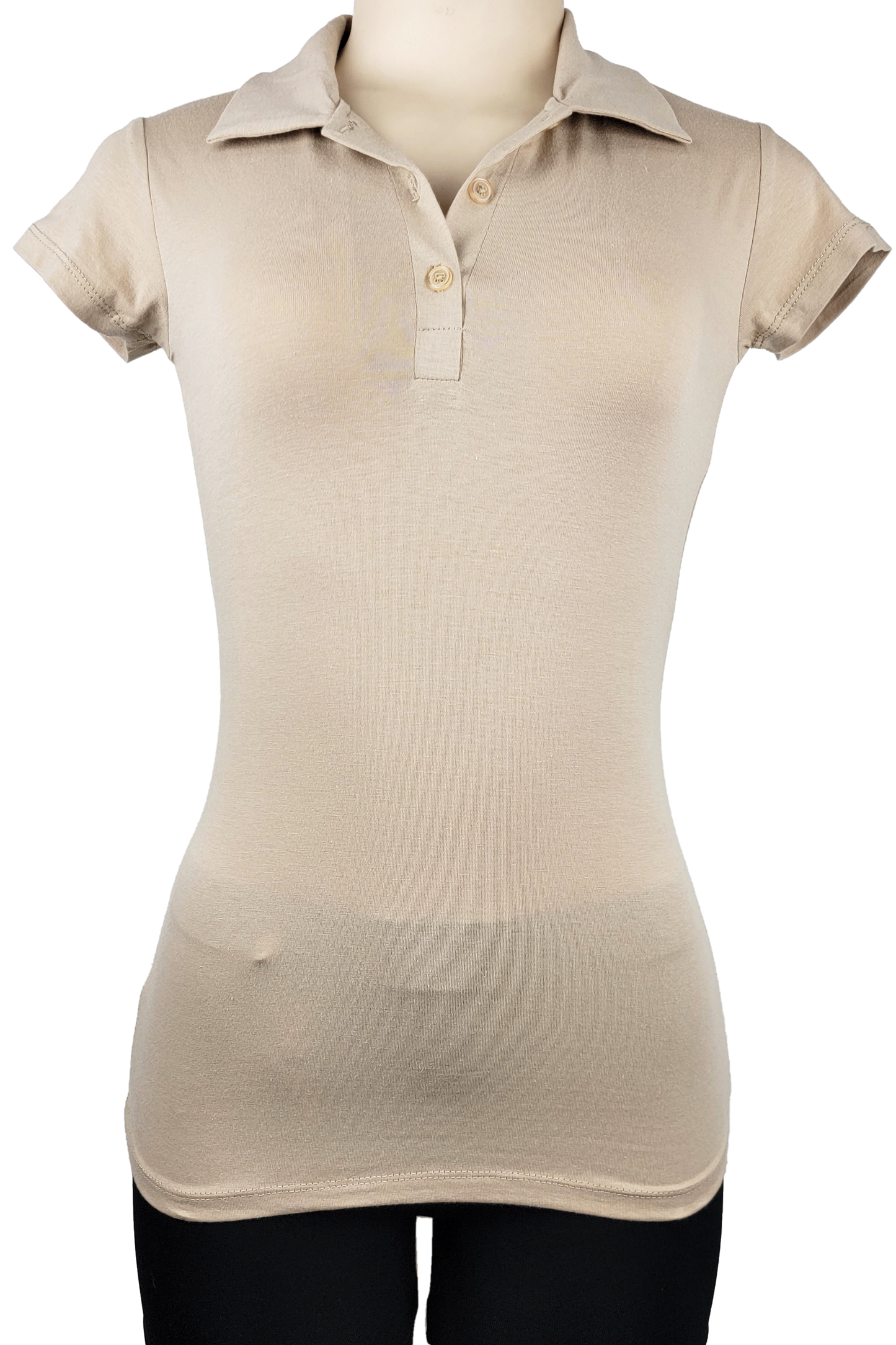 Rosia Women's Short Sleeve Cotton Polo Shirt w/ Stretch Solid Color SMALL ONLY