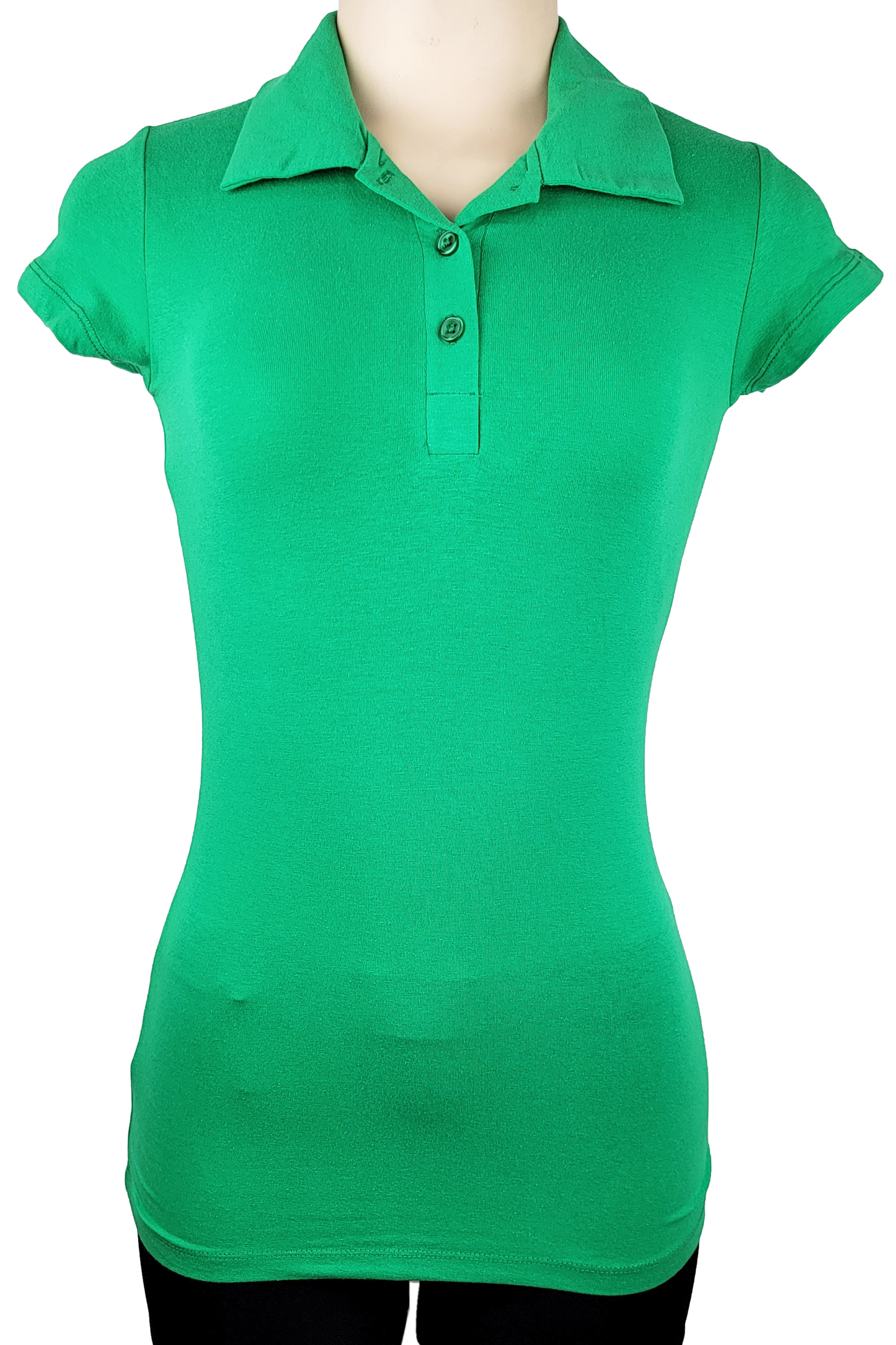 Rosia Women's Short Sleeve Cotton Polo Shirt w/ Stretch Solid Color SMALL ONLY