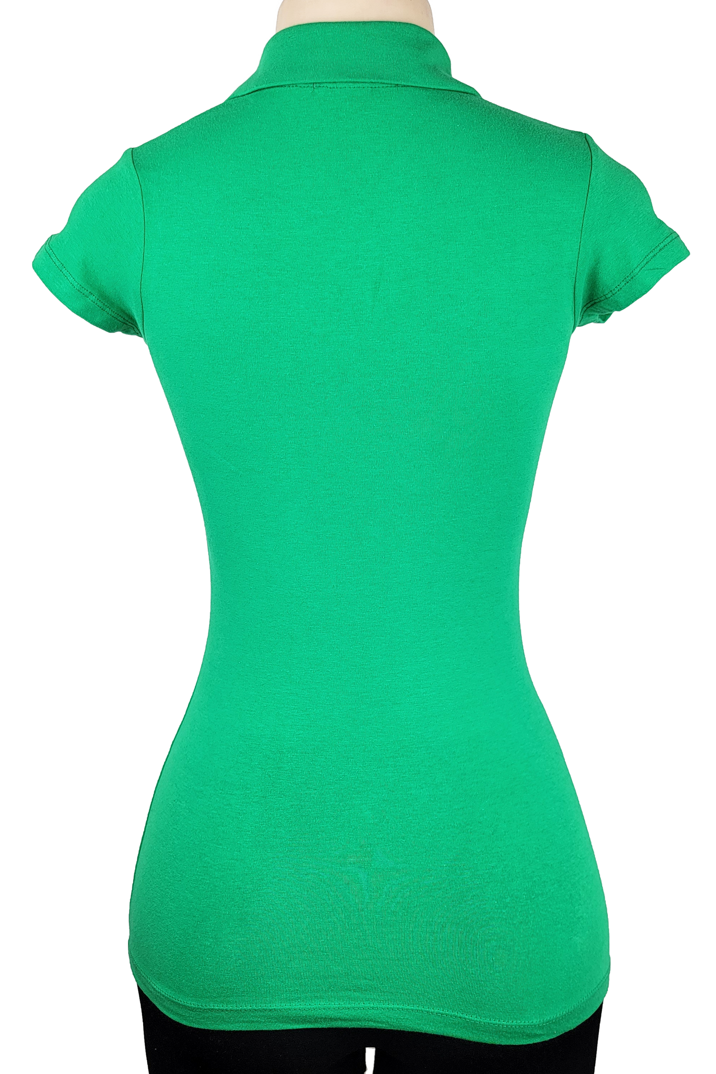 Rosia Women's Short Sleeve Cotton Polo Shirt w/ Stretch Solid Color SMALL ONLY