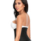 Back view of the black open bust waist trainer.