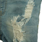 Short Distressed Denim Overalls