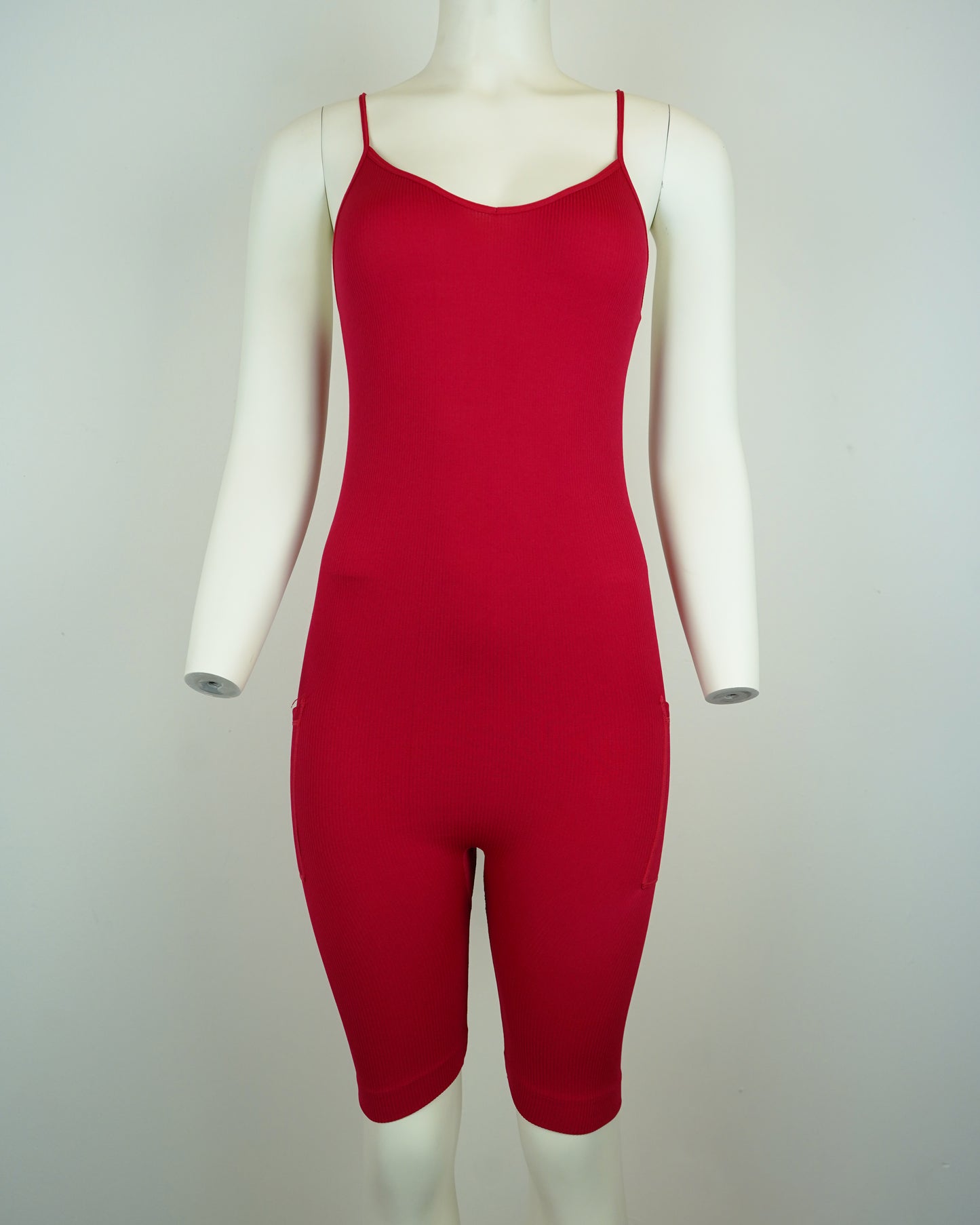 Seamless Ribbed Bodycon Romper: High-Stretch, Yoga & Jogging (Polyester-Spandex)