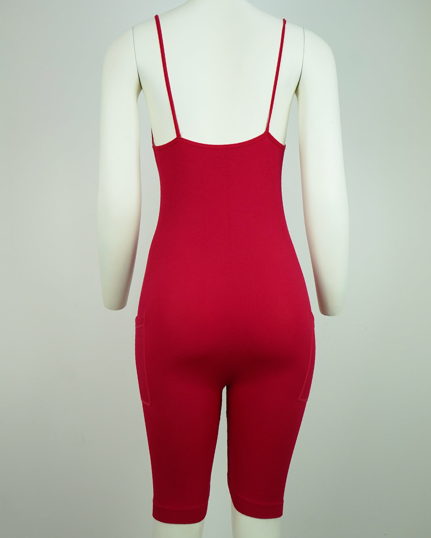 Seamless Ribbed Bodycon Romper: High-Stretch, Yoga & Jogging (Polyester-Spandex)