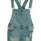 Short Distressed Denim Overalls