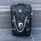 Alternative Skull hardware mini crossbody bag with front phone pocket