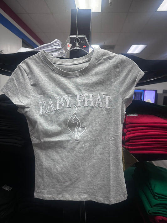 Baby Phat Y2K gray embroidered baby tee