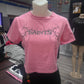 Barbie Pink SAINTS bedazzled alternative graphic crop top
