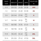Size chart for shapewear
