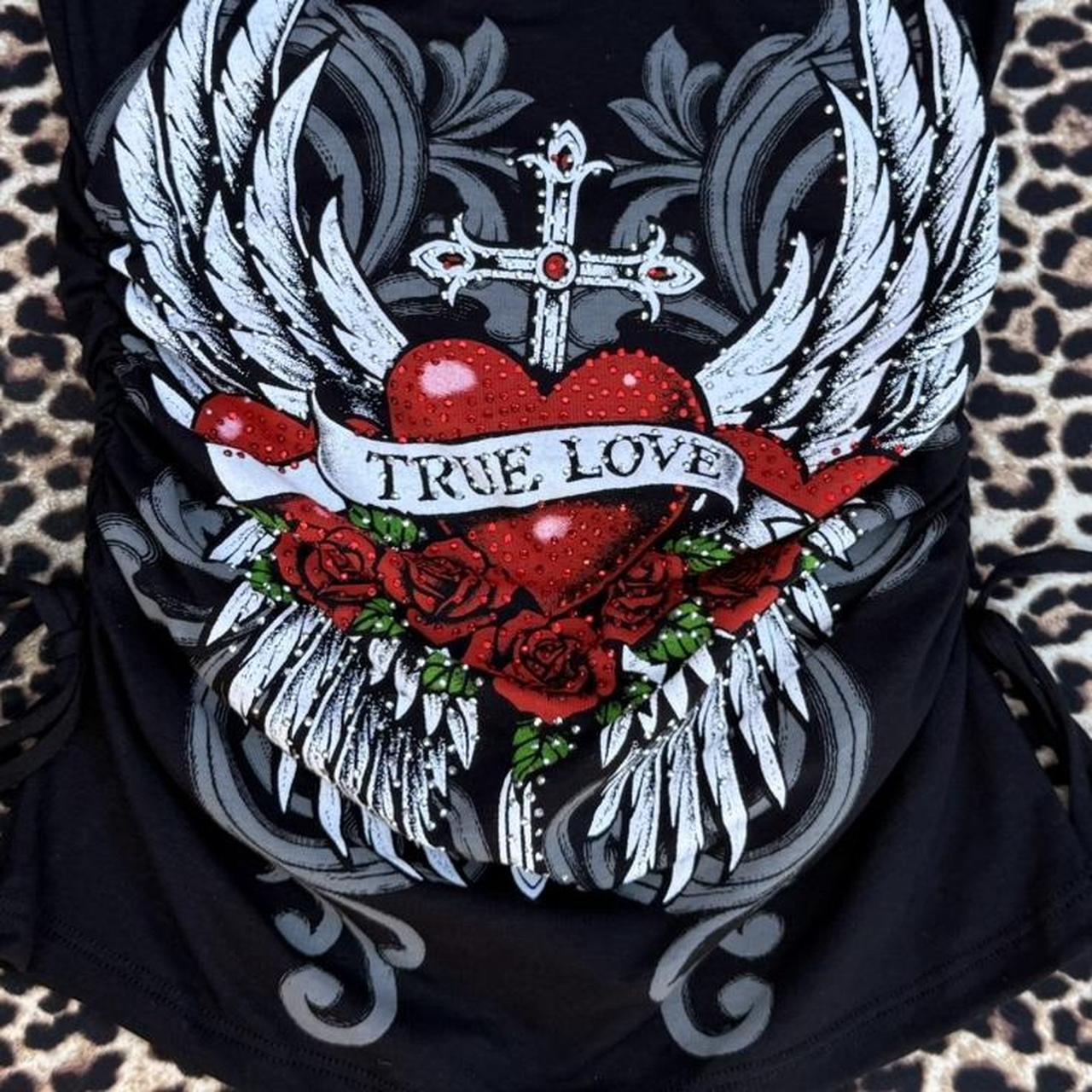 true love tube top on cheetah background