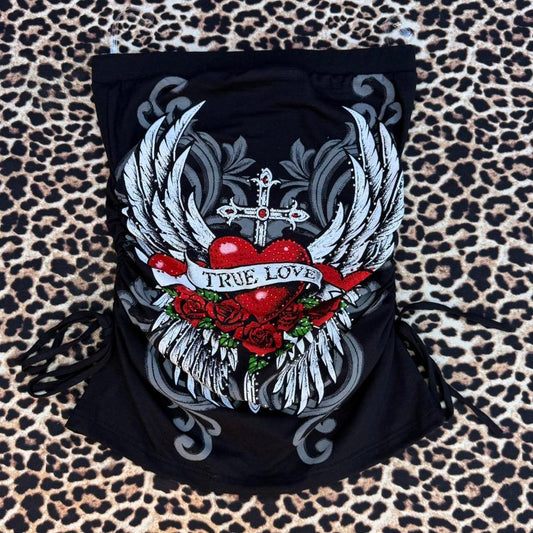 true love tube top on cheetah background full photo
