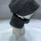 Gray knit beanie and scarf set from the side