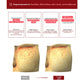 Before and after comparison of skin with freckles and blemishes, showing improvement effects on skin tone and radiance.