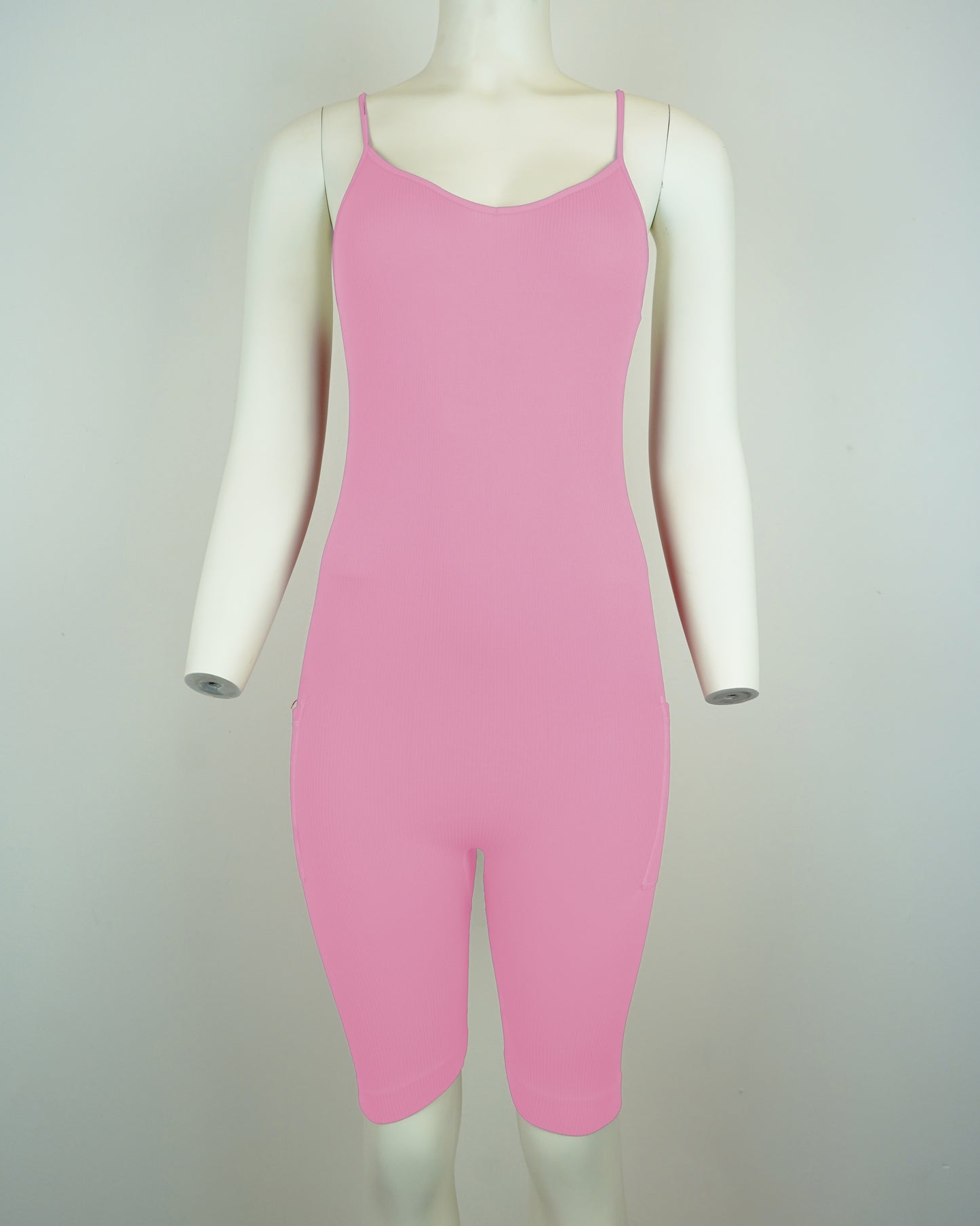Seamless Ribbed Bodycon Romper: High-Stretch, Yoga & Jogging (Polyester-Spandex)