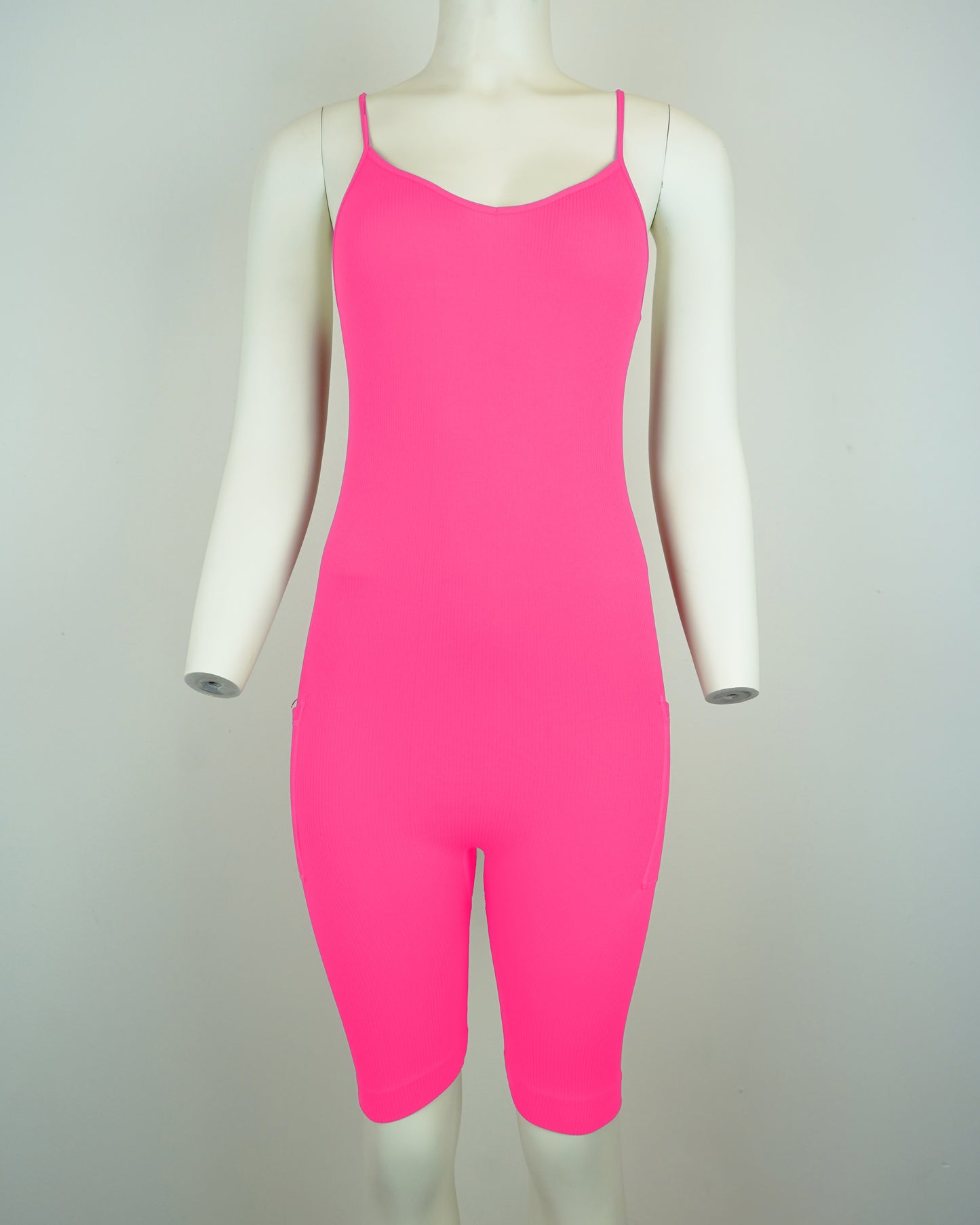 Seamless Ribbed Bodycon Romper: High-Stretch, Yoga & Jogging (Polyester-Spandex)