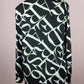 Letter Patterned Button Up Blouse Top